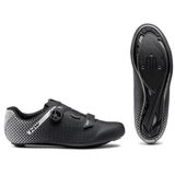 Pantofi Ciclism Northwave Road Core Plus 2 Wide, negru-argintiu