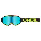 Ochelari Full Face O'Neal B-10 Goggle Attack Negru-Galben Radium Albastru