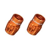 Set Capac Valva-Ventil (2 buc) Granite Design Juicy Nipples (GVC24-12) alu CNC pt valva AV (schrader) functii suplimentare - extragere ventil-dezumflare portocaliu, AM