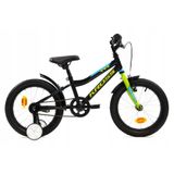 Bicicleta Copii cu Roti Ajutatoare Kross Racer 3.0 16 Negru-Lime-Albastru