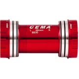 Butuc pedalier CEMA BB30 pentru Shimano W: 68/73 x ID: 42 mm Ceramic - Red, Interlock