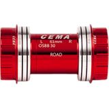Butuc pedalier CEMA OSBB pentru SRAM GXP W: 61 x ID: 46 mm Ceramic - Red, Interlock