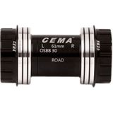 Butuc pedalier CEMA OSBB pentru SRAM GXP W: 61 x ID: 46 mm Stainless Steel - Negru, Interlock