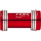 Butuc pedalier Cema PF30A pentru SRAM GXP W 73 x ID 46 mm Ceramic-Red- Interlock