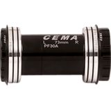 Butuc pedalier Cema PF30A Cannondale assymetrisch W 73 x ID 46 mm Stainless Steel-Negru- Interlock