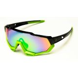 Ochelari Ciclism Bikefun Stealth, rama verde-negru, lentile verzi