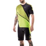 Tricou Ciclism Merida Freeride Triangle Scurt Verde-Negru