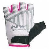 Manusi Bicicleta Scurte Northwave Flag, alb-roz