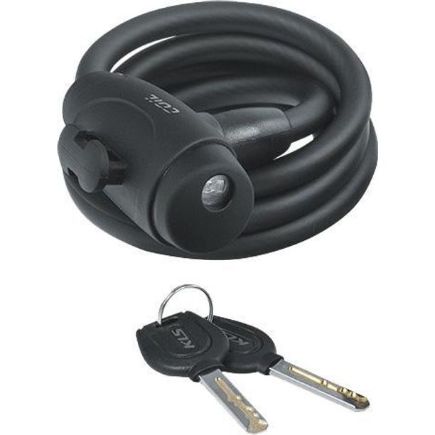 Antifurt Bicicleta Cablu spiralat Kellys KLS Coil, 150cm, negru