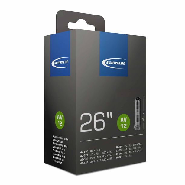 Camera SCHWALBE AV12 26''/27.5'' 30/47-559/597 IB AGV 40mm
