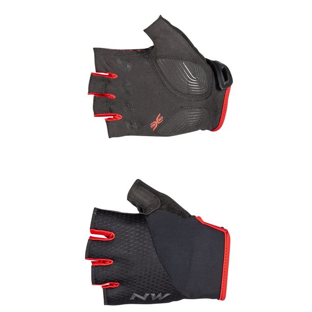 Manusi Bicicleta Scurte Northwave Fast, negru-rosu