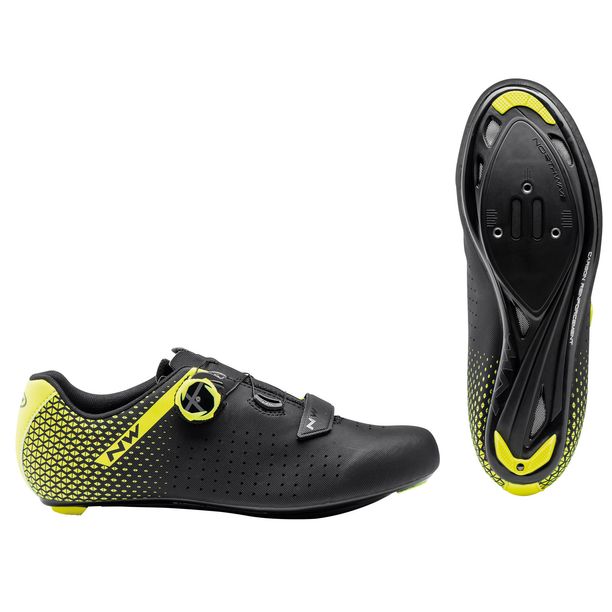 Pantofi Ciclism Northwave Road Core Plus 2, negru-galben