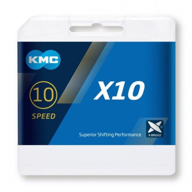 Lant Bicicleta KMC X10 Sil-Bk 10Vit, 116 zale, argintiu-negru