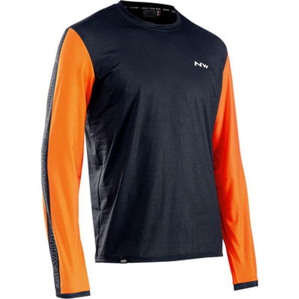 Bluza Ciclism Tehnic Northwave XTRAIL L/S, negru-portocaliu