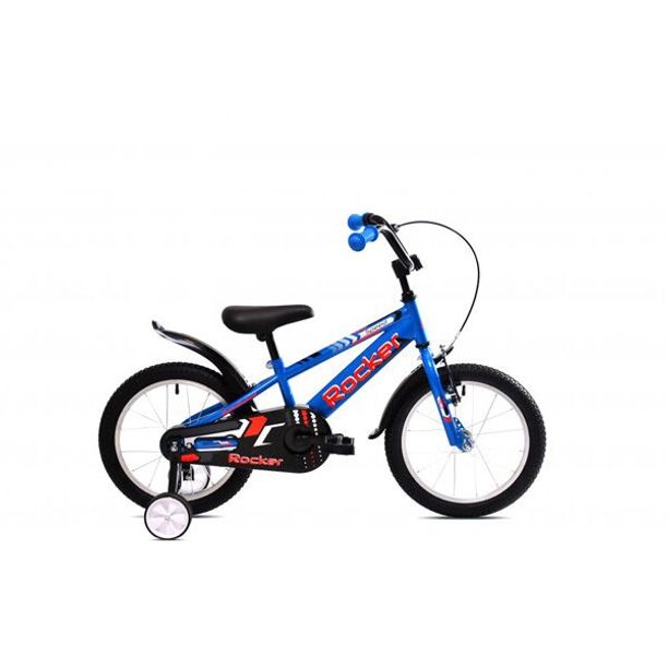 Bicicleta Copii cu Roti Ajutatoare Capriolo Rocker 16 Albastru-Negru