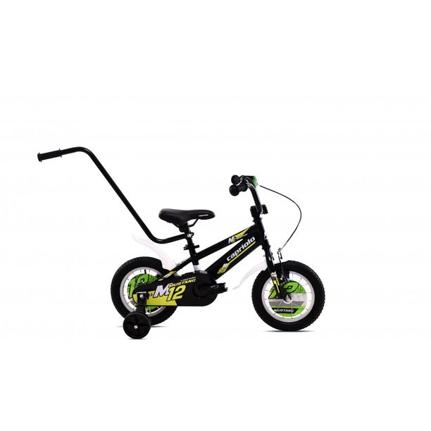 Bicicleta Copii cu Roti Ajutatoare Capriolo Mustang 12 negru lime