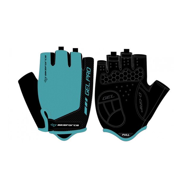 Manusi Bicicleta Bikeforce Slipy, turcoaz-negru