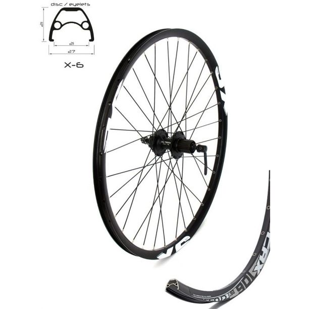 Roata Spate Crosser X6 32H 26 QR Frana Disc CenterLock cu butuc Shimano AFHTY5057BZBL Capsata