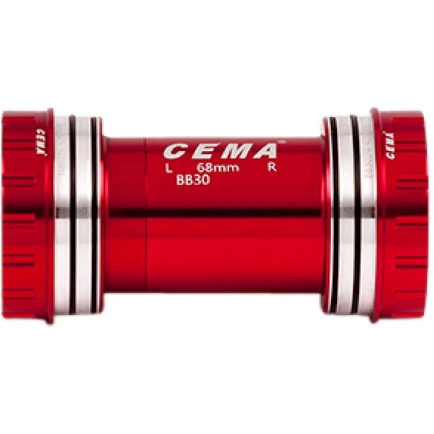 Butuc pedalier CEMA BB30 pentru Shimano W: 68/73 x ID: 42 mm Ceramic - Red, Interlock