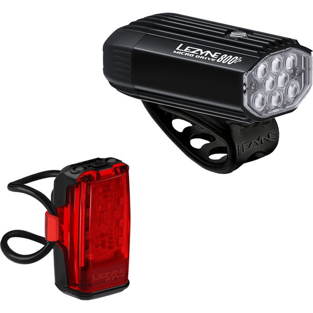 Set Lumini Fata-Spate Lezyne Micro Drive 800 Plus si KTV Plus Drive