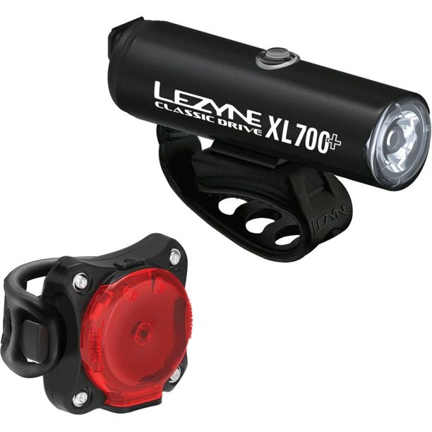 Set Lumini Fata-Spate Lezyne Classic Drive XL 700 si Zecto Drive 200 Negru Satin