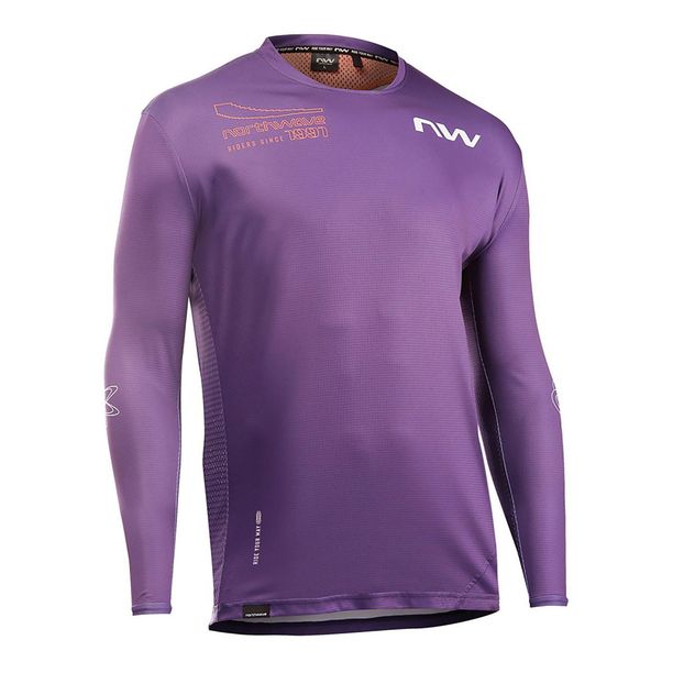 Bluza Ciclism Tehnica Northwave Edge 2 Gri-Mov Long Mov-Portocaliu