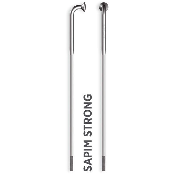 Spita Sapim Strong Inox 14G 258mm J-Bend + Polyax cupru 14G 12mm argintiu