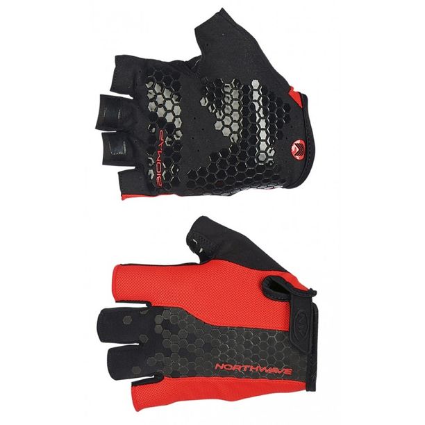Manusi Bicicleta Scurte Northwave Grip, rosu-negru