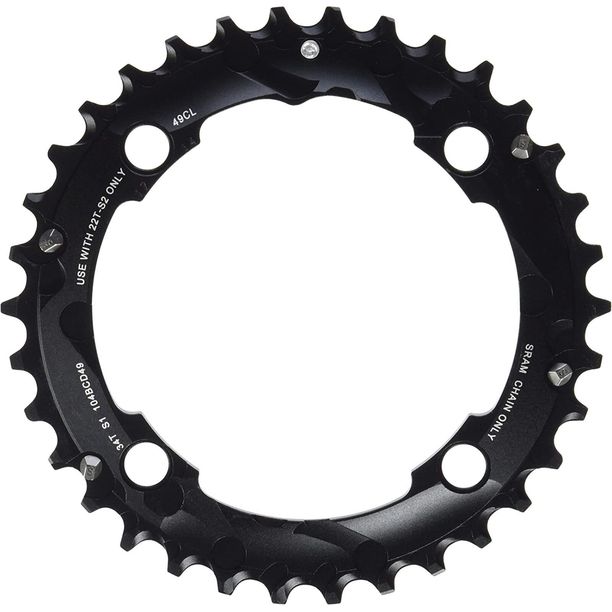 Foaie angrenaj Pedalier Sram MTB 34T 104 AL5 2X10 negru